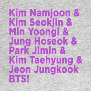 BTS Names Seven Men: Smooth Like Butter in Purple T-Shirt